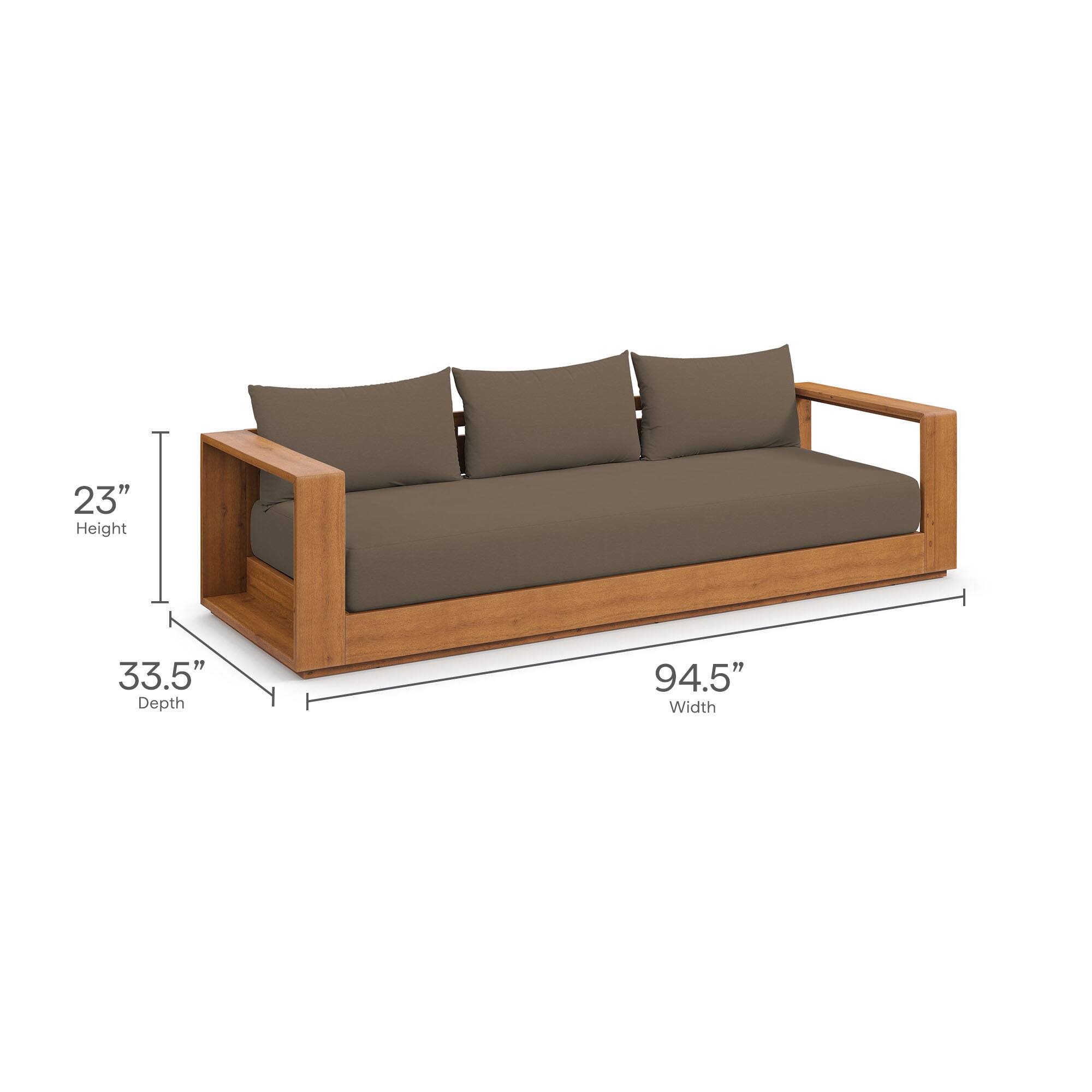 23" Height  
33.5" Depth  
94.5" Width