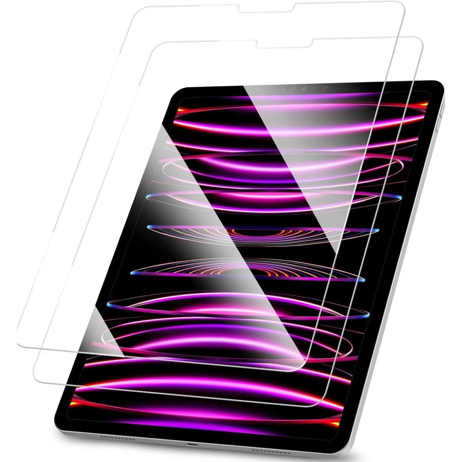 Front. Stock Preferred - 2-Pack Tempered Glass Screen Protector for iPad Pro 12.9-Inch (6th/5th/4th/3rd Gen) - Clear.