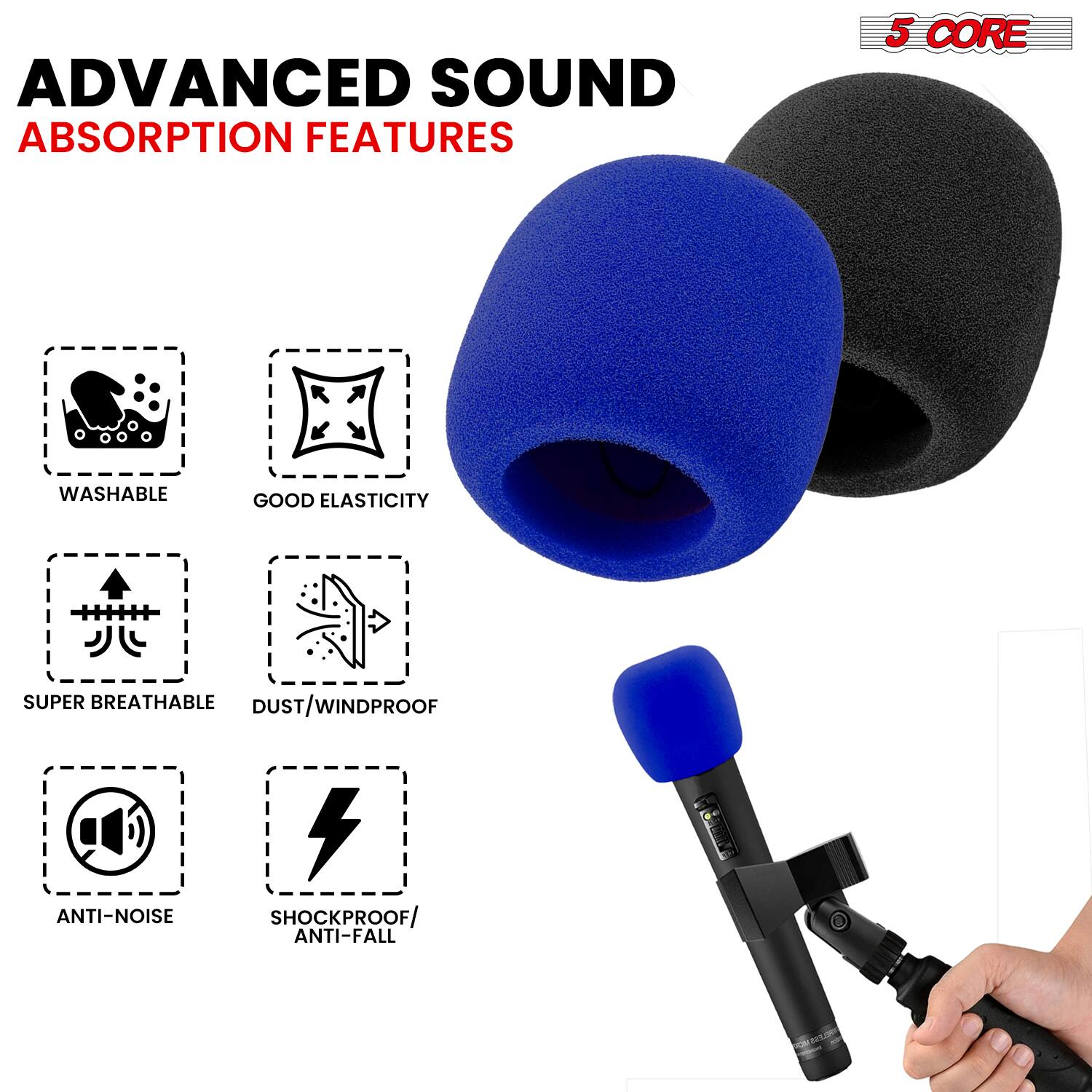 ADVANCED SOUND ABSORPTION FEATURES

5 CORE

WASHABLE
GOOD ELASTICITY
SUPER BREATHABLE
DUST/WINDPROOF
ANTI-NOISE
SHOCKPROOF/ ANTI-FALL