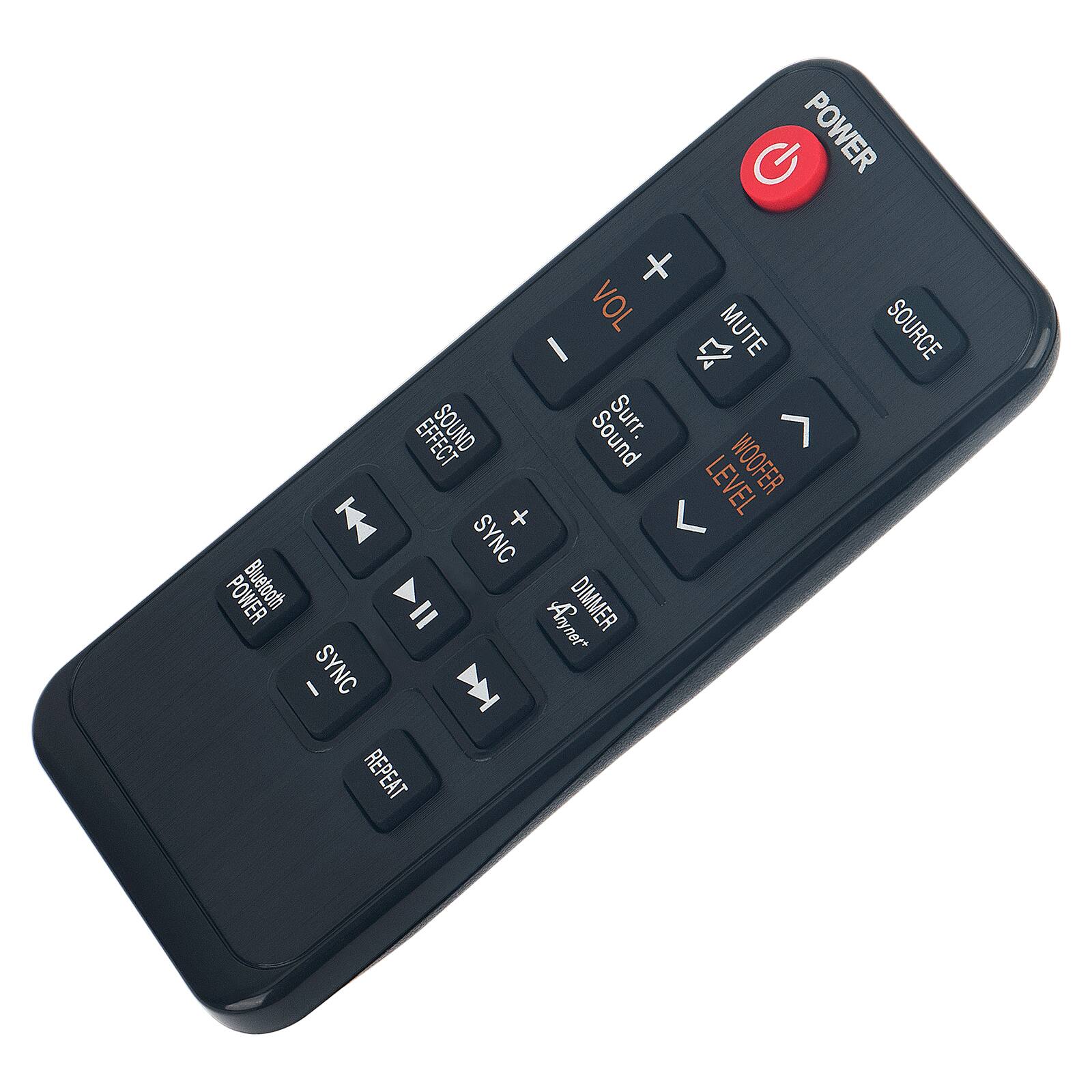 G POWER + VOL MUTE SOURCE I  SOUND Sound Surr. EFFECT WOOFER + LEVEL  SYNC POWER Bluetooth DIMMER = Aryner* I SYNC N REPEAT