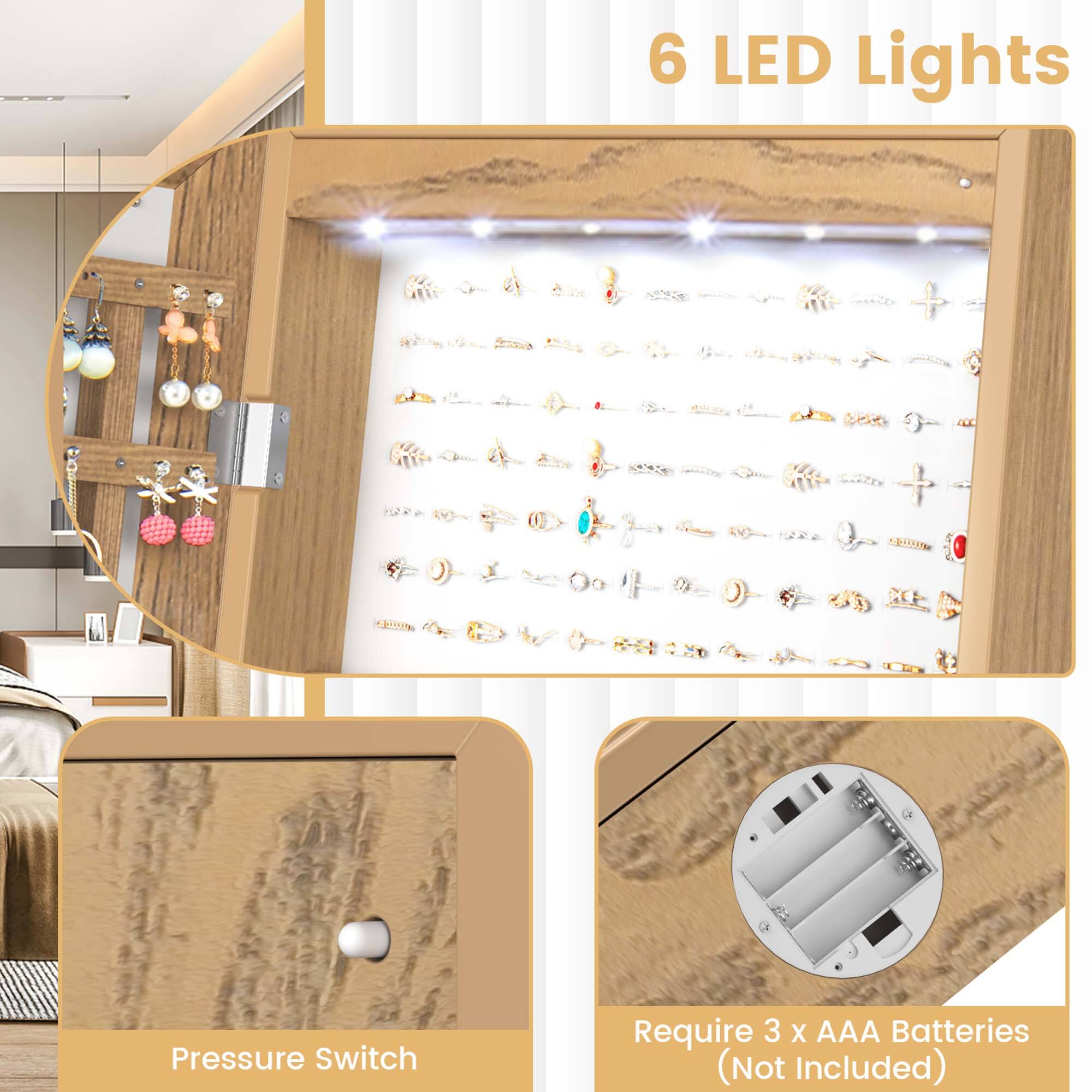 6 LED Lights

Pressure Switch

Require 3 x AAA Batteries (Not Included)