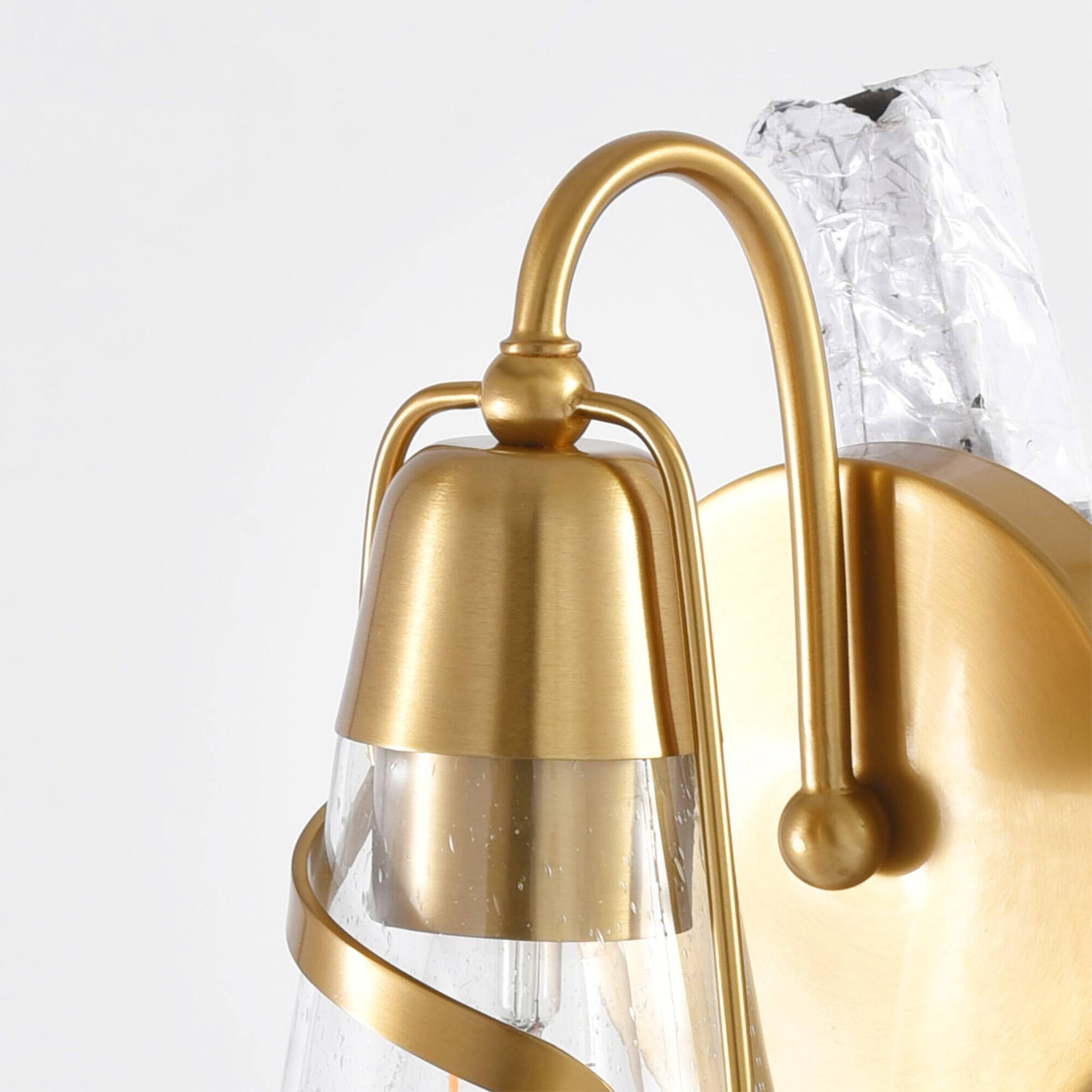 Alt View 8. Parrot Uncle - 5” Gold Glass Shade Wall Light - Gold.