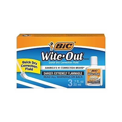 BIC America - BIC Wite-Out Correction Fluid, 20 ml., 3/Pack (50603) - White price history on PriceWatchPro