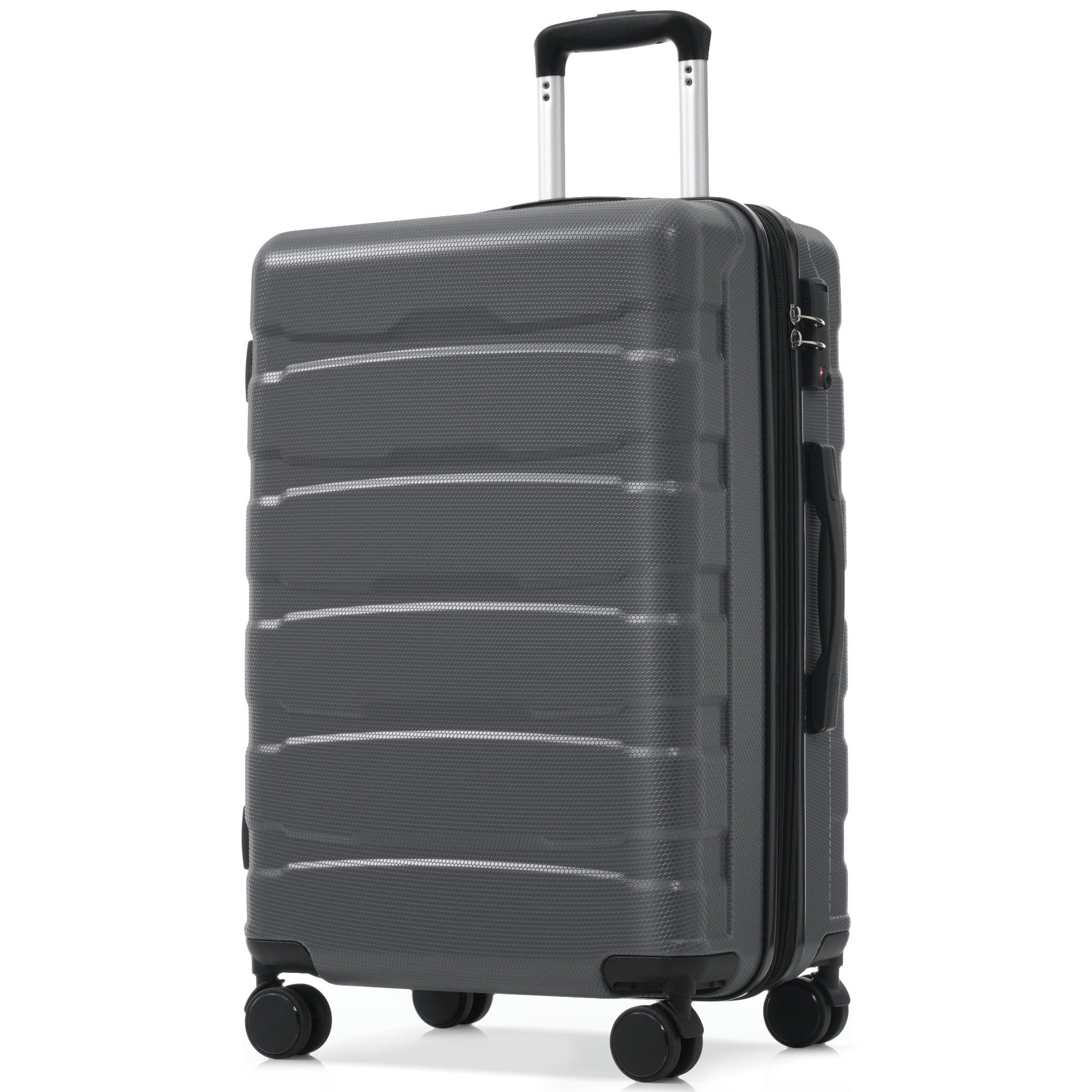PexFix - 28" Hardshell ABS Carry-On, Durable Expandable Travel Suitcase with Spinner Wheels, TSA Lock for Air Travel - Gray
