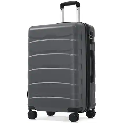Front. PexFix - 28" Hardshell ABS Carry-On, Durable Expandable Travel Suitcase with Spinner Wheels, TSA Lock for Air Travel - Gray.