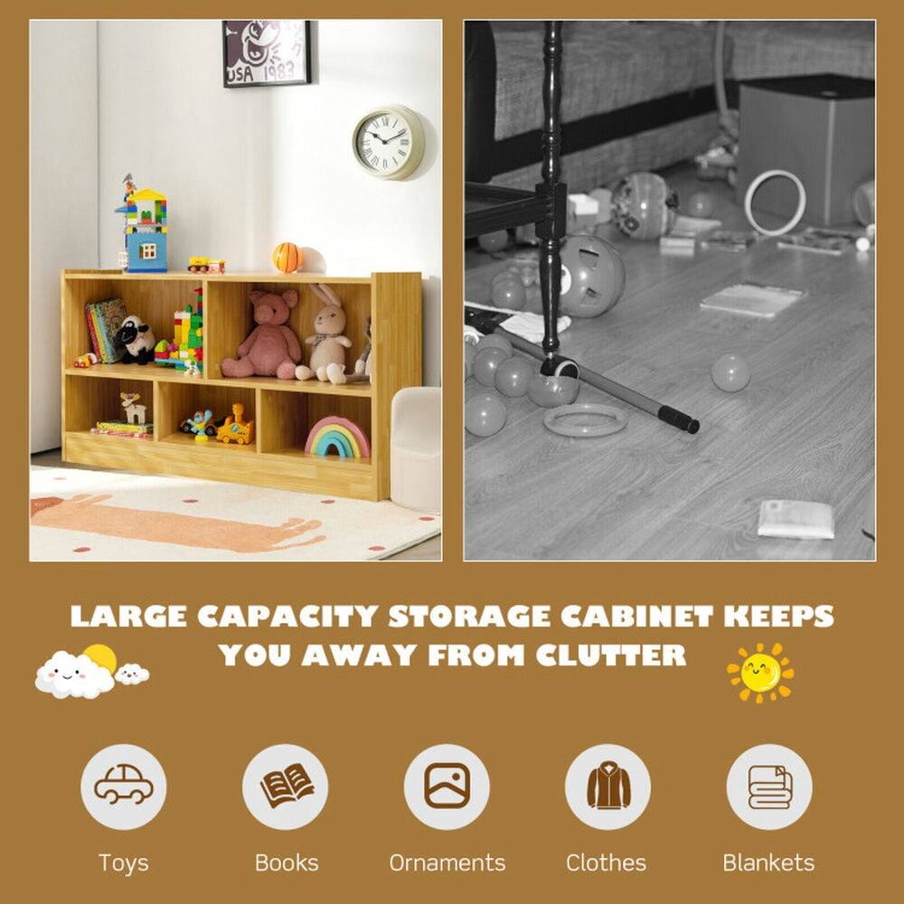 LARGE CAPACITY STORAGE CABINET KEEPS YOU AWAY FROM CLUTTER

Toys  
Books  
Ornaments  
Clothes  
Blankets
