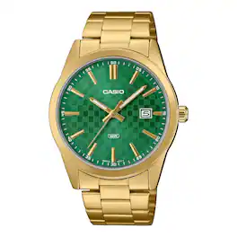 Casio - Men’s Watch with Green Dial - MTP-VD03G-3AUDF - Gold