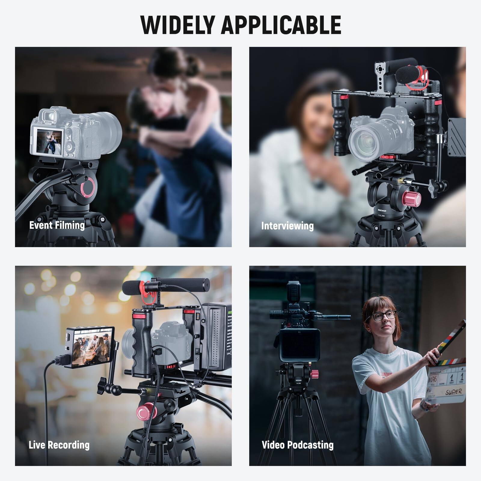 WIDELY APPLICABLE

- Event Filming
- Interviewing
- Live Recording
- Video Podcasting