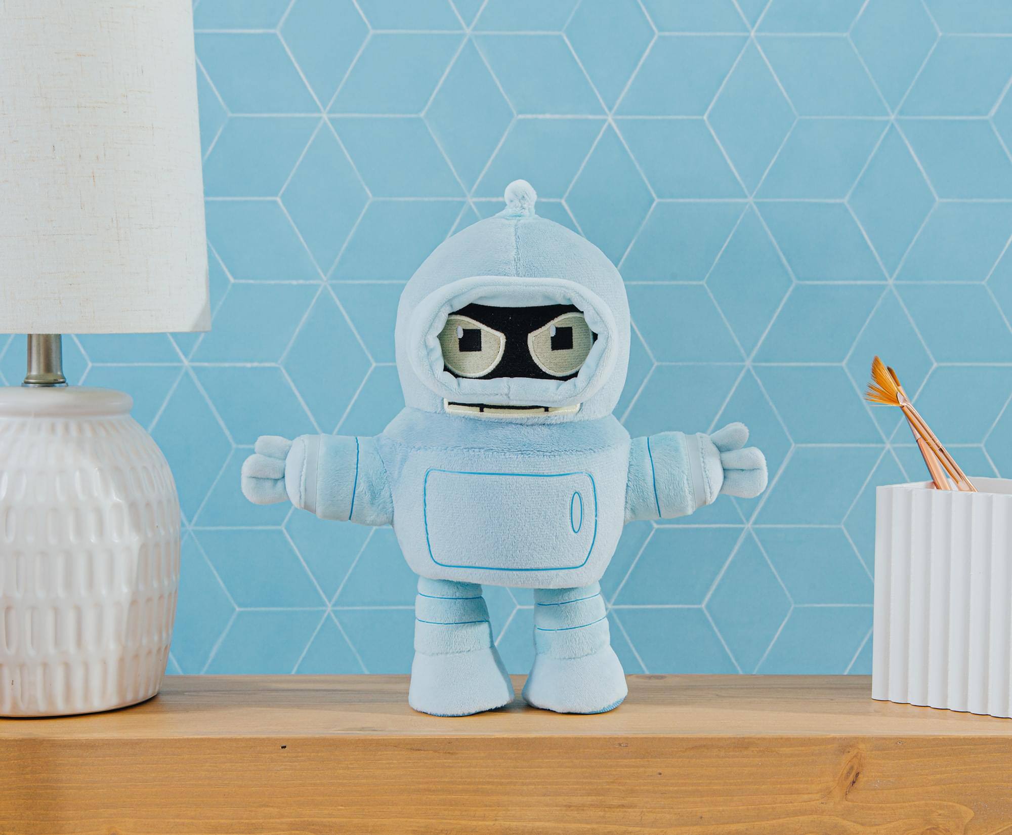 Alt View 3. Toynk - Futurama Angry Bender 8-Inch Chibi Collector Plush Toy - Gray.