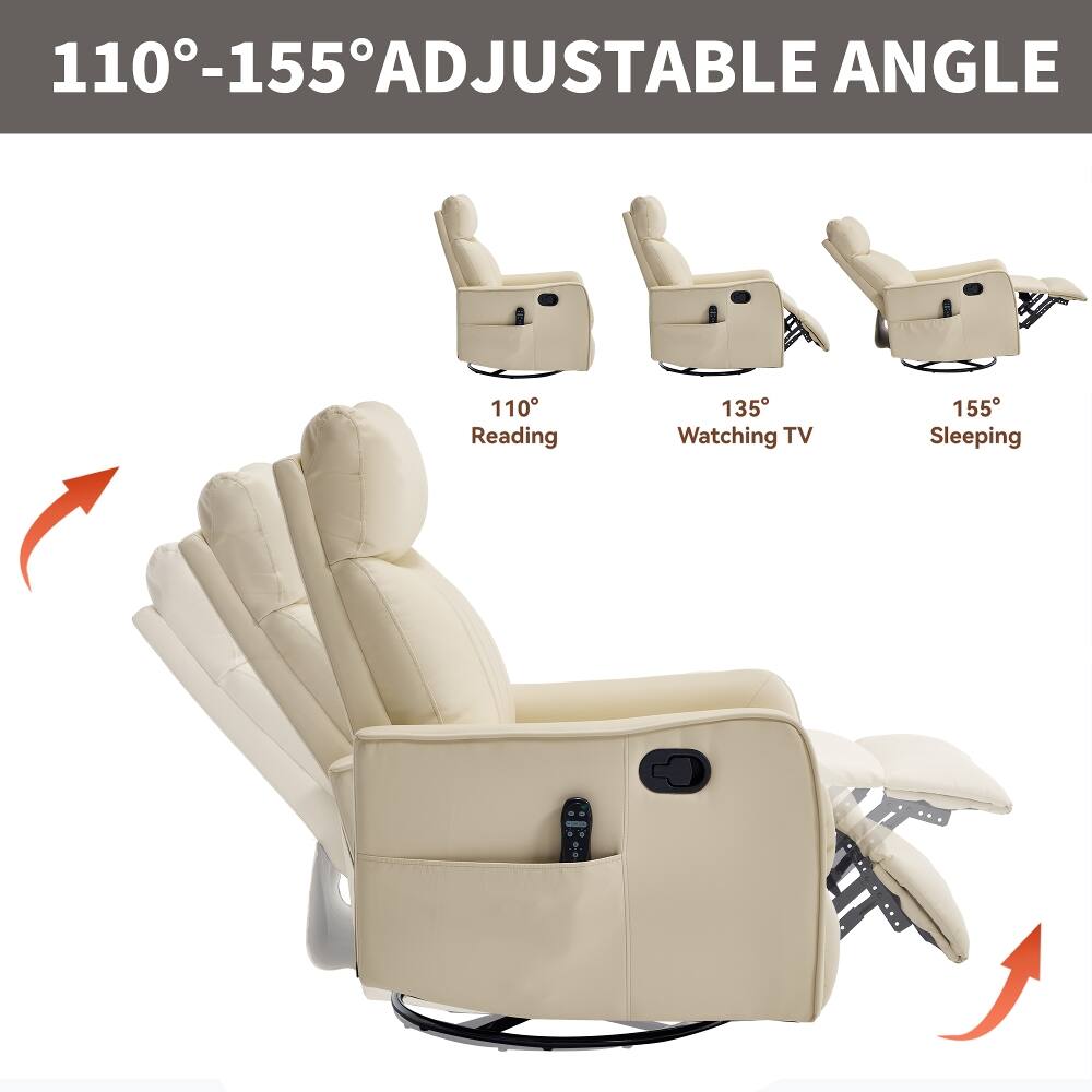 110°-155° ADJUSTABLE ANGLE

110° Reading
135° Watching TV
155° Sleeping