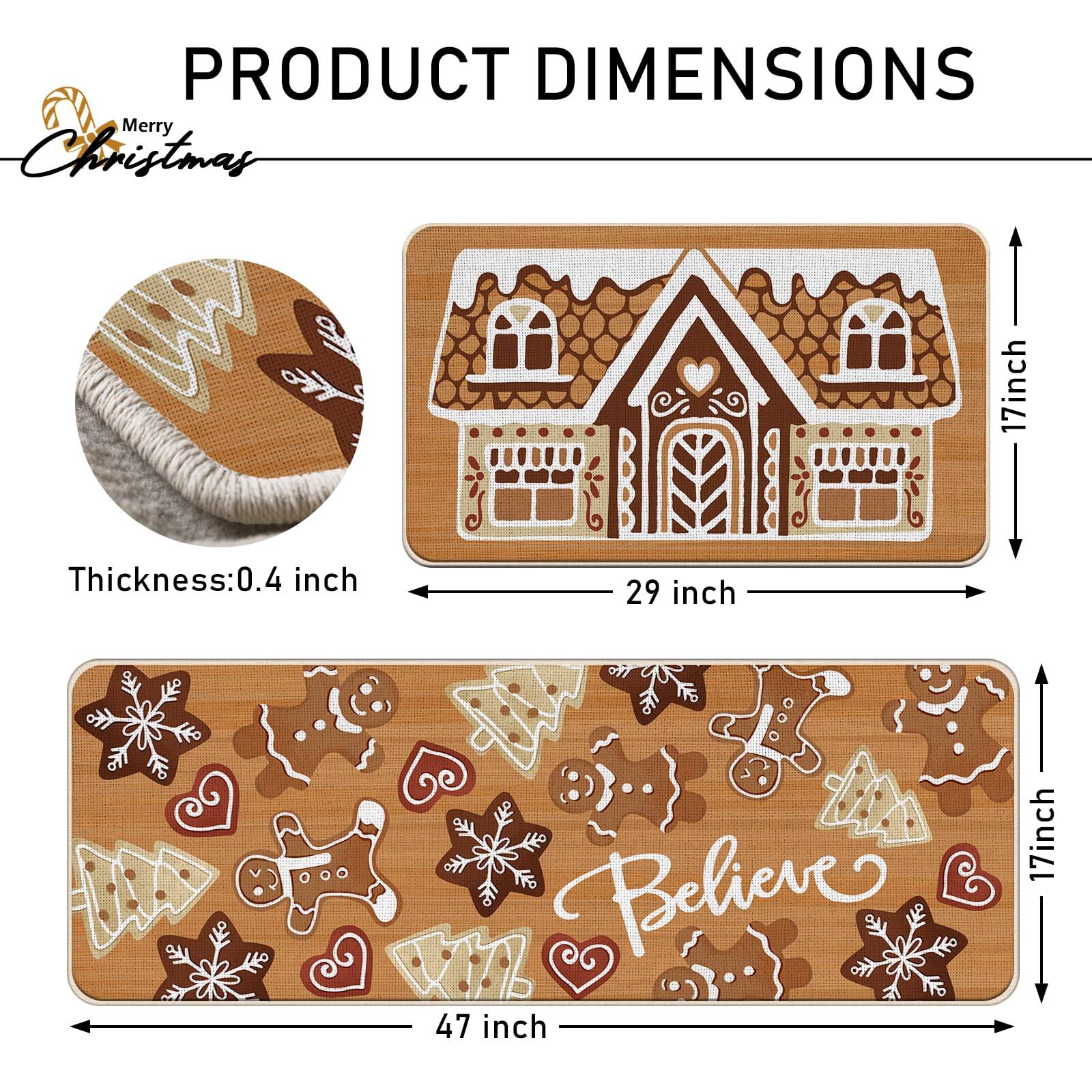 PRODUCT DIMENSIONS  
Merry Christmas  

Thickness: 0.4 inch  

17 inch x 29 inch  

47 inch x 17 inch  

Believe