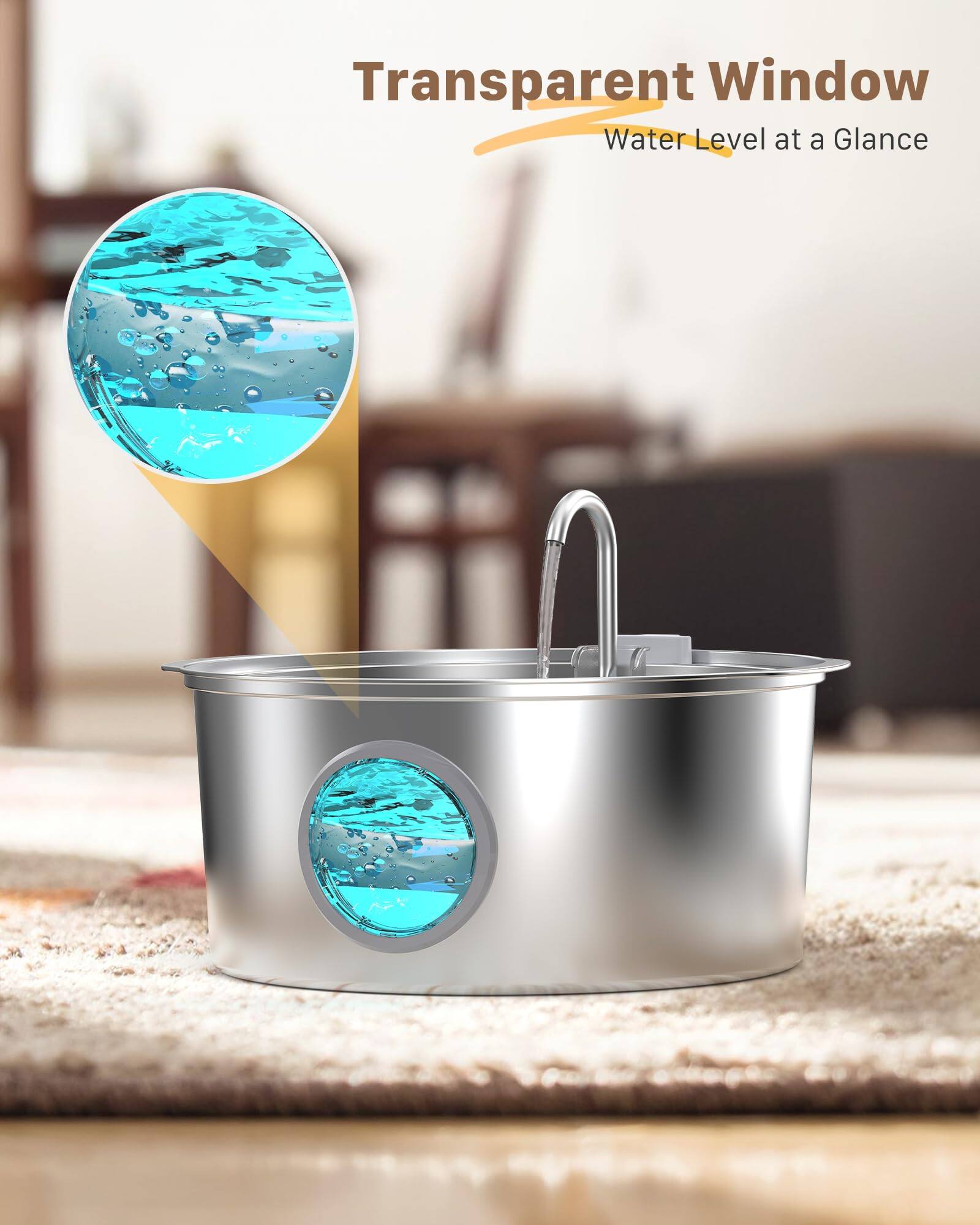 Transparent Window  
Water Level at a Glance