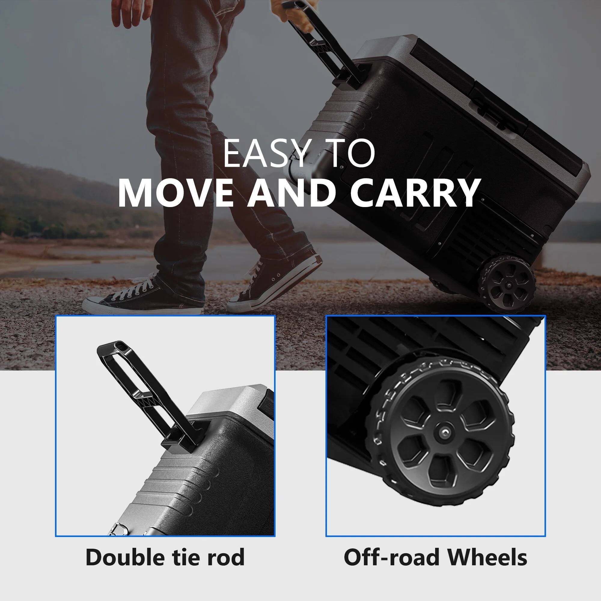 EASY TO MOVE AND CARRY

Double tie rod

Off-road Wheels