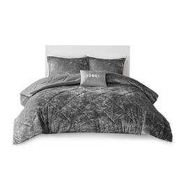 Gracie Mills - Andrea Duvet Cover Set with Throw Pillow - Gray
