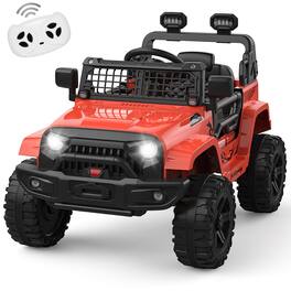 GARVEE - Kids Electric Ride on Truck 12V, Remote Control, Spring Suspension, Bluetooth, 2 Speeds - Red