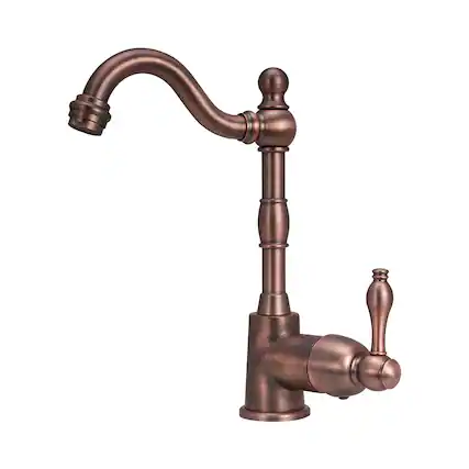 Front. Akicon - Akicon Solid Brass One-Handle Widespread Kitchen Bar Faucet in Antique Brass - Antique Brass.
