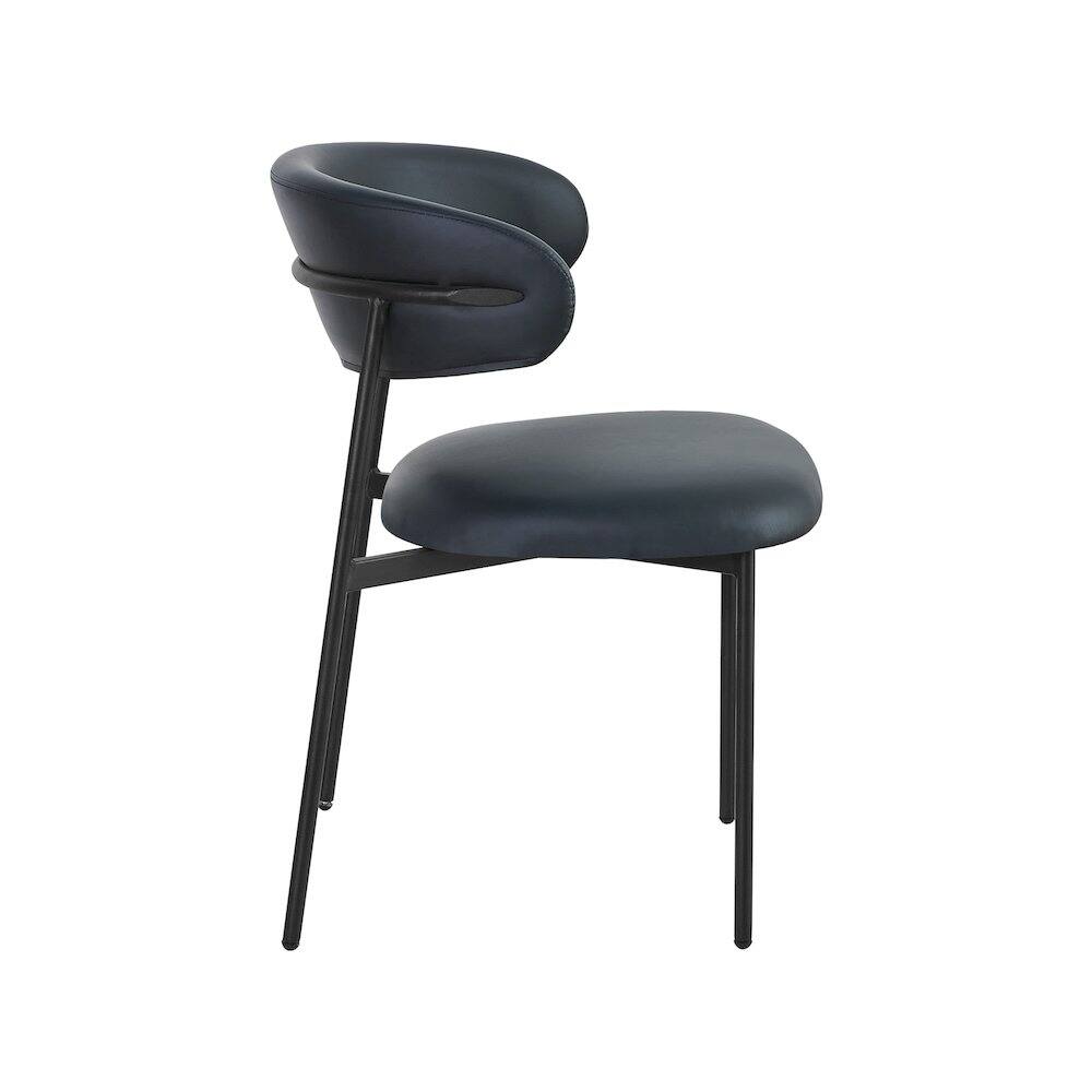 Alt View 3. Meridian Furniture - Lupita Black Vegan Leather Dining Chair, Set of 2 - Black.