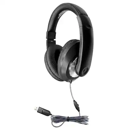 Front. HamiltonBuhl - Smart-Trek Deluxe Stereo Headphone with In-Line Volume Control and USB Plug.