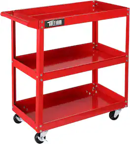 Winado - 3 Shelves Rolling Tool Cart with Wheels for Warehouse & Repair Shop Service Cart - Red