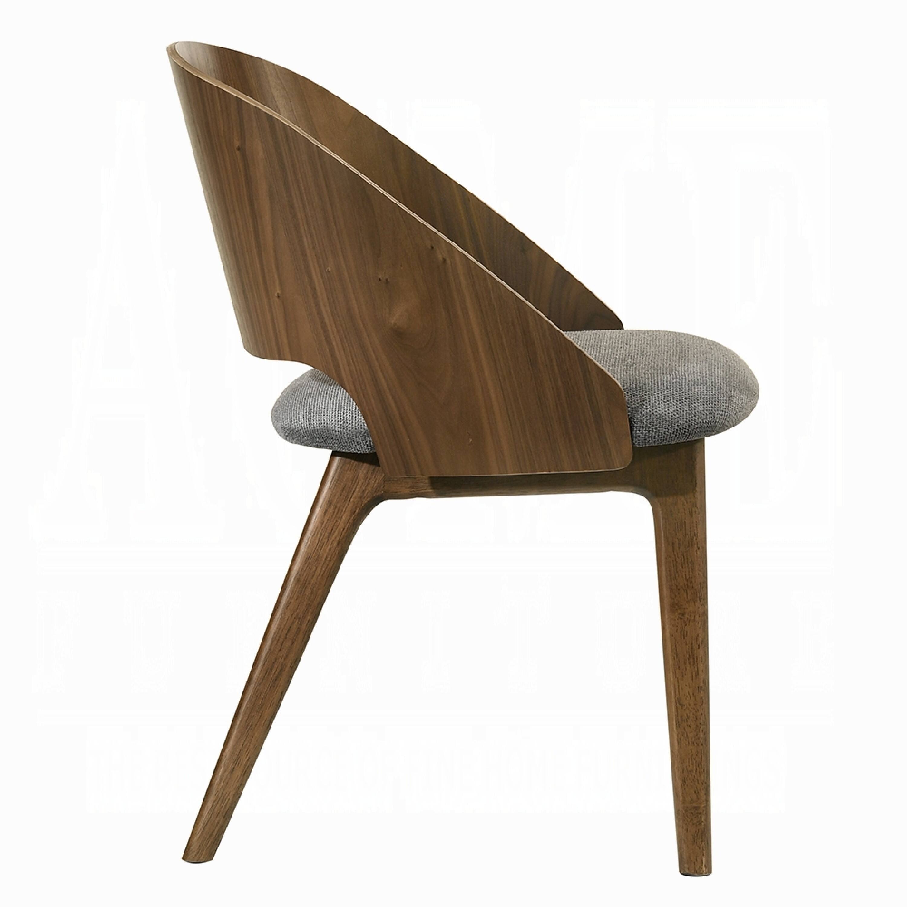 Alt View 2. Manhattan Lane - Dio Dining Side Chair Set of 2, Open Cut Curved Back, Walnut Brown - Gray, Dark Walnut Brown.
