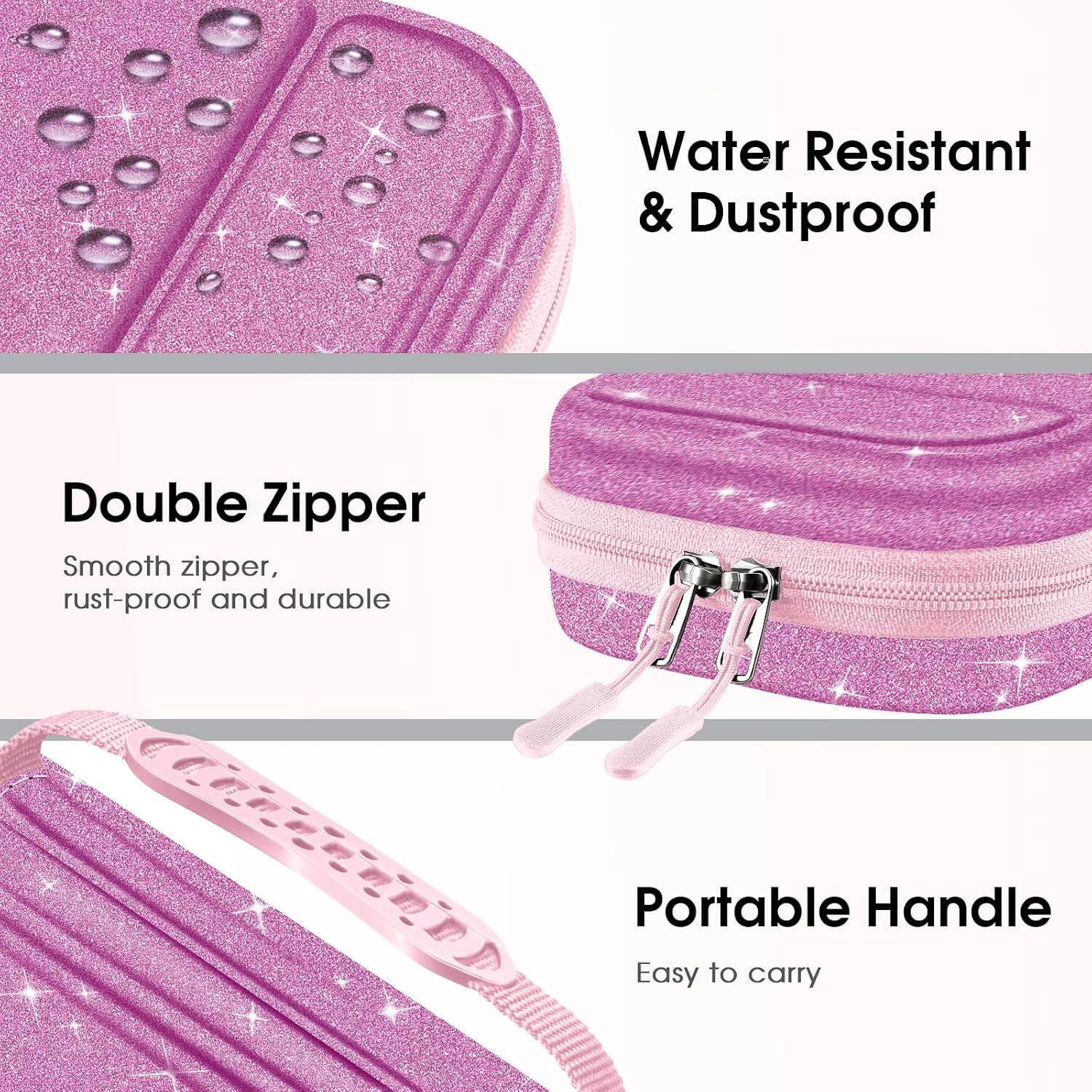 Water Resistant & Dustproof

Double Zipper
Smooth zipper, rust-proof and durable

Portable Handle
Easy to carry