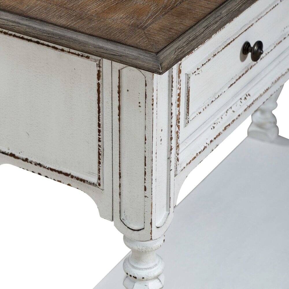 Alt View 4. Liberty Furniture Industries - Manor 42 Inch Hall Console Table Storage - Antique White & Weathered Bark - Antique White & Weathered Bark.