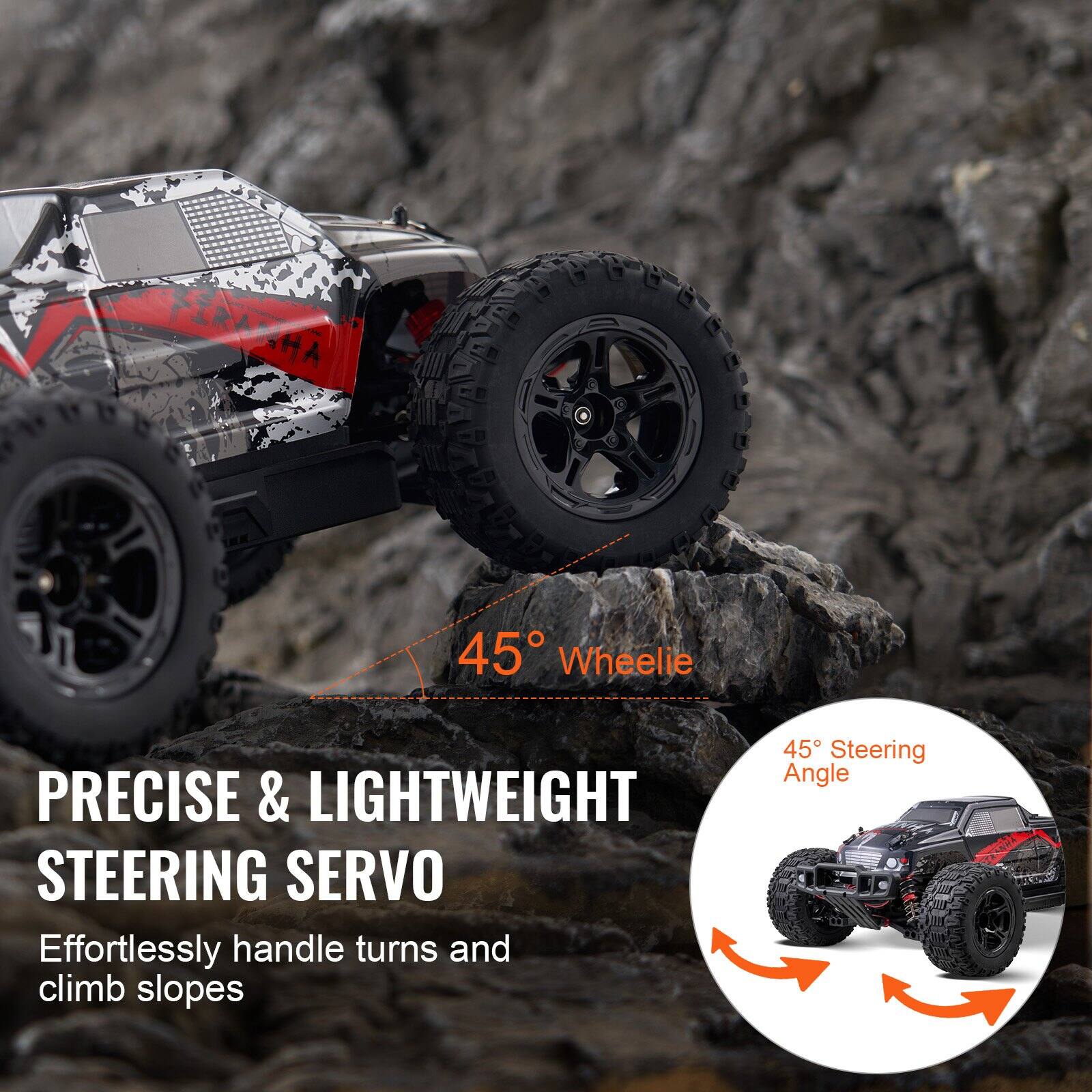 FIRANHA 45 Wheelie

PRECISE & LIGHTWEIGHT STEERING SERVO

Effortlessly handle turns and climb slopes

45° Wheelie

45° Steering Angle