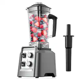 Teendow - 1800W High-Speed Kitchen Blender Set with 68oz Pitcher, 6-Blade Stainless Steel System - Silver