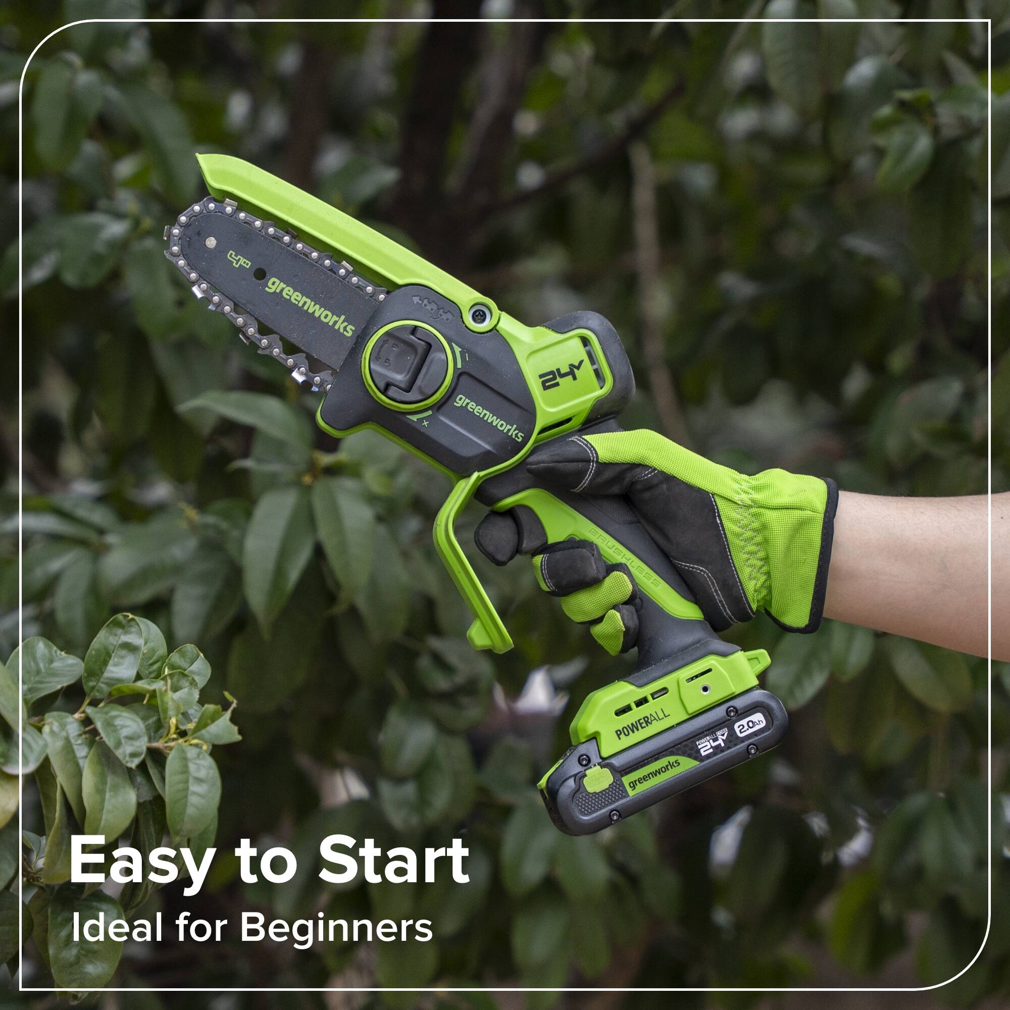 greenworks 24V UEH HL  
Easy to Start  
Ideal for Beginners  
POWERALL 2.0m