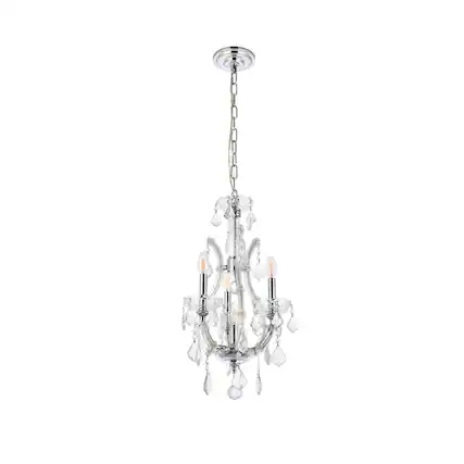 Front. Elegant Lighting - Maria Theresa 4 light Gold Pendant Clear Royal Cut Crystal - Gold.