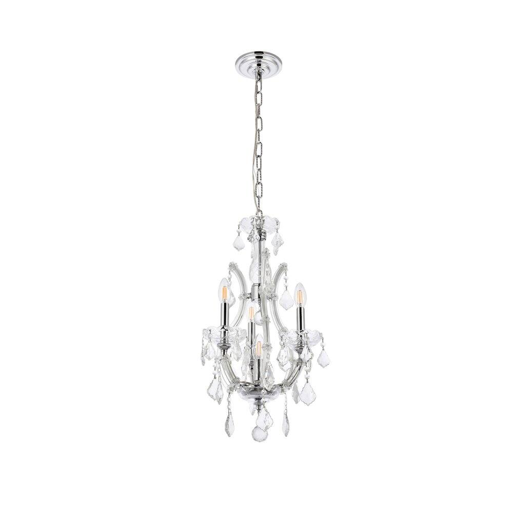 Front. Elegant Lighting - Maria Theresa 4 light Gold Pendant Clear Royal Cut Crystal - Gold.