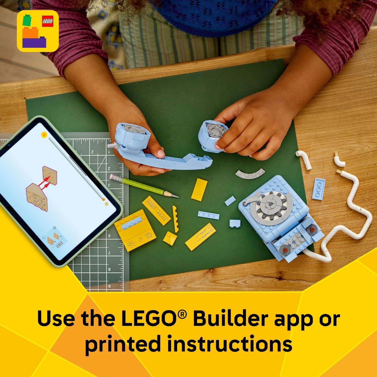 Use the LEGO Builder app or printed instructions