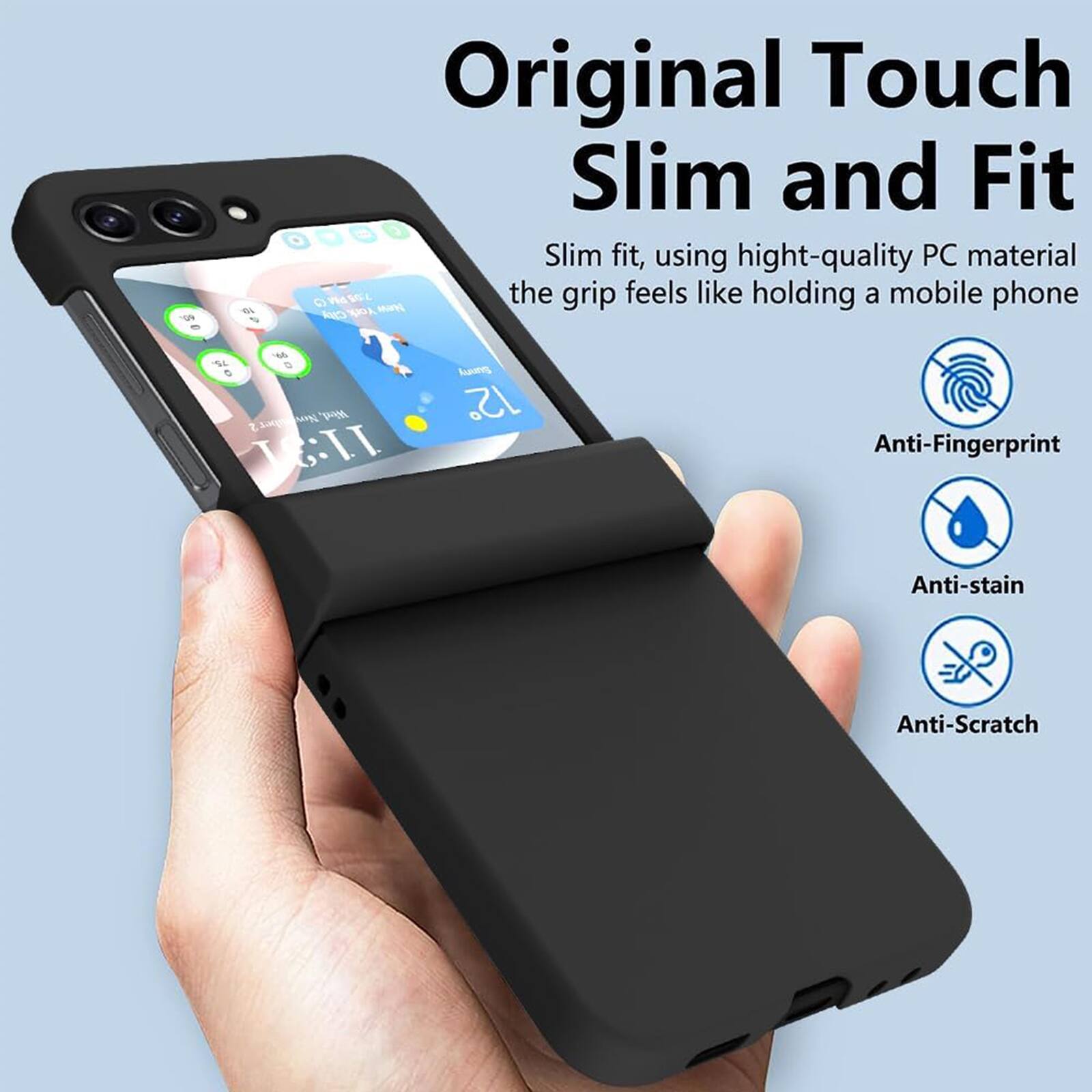 Original Touch Slim and Fit Slim fit, using high-quality PC material. The grip feels like holding a mobile phone. Anti-Fingerprint, Anti-stain, Anti-Scratch