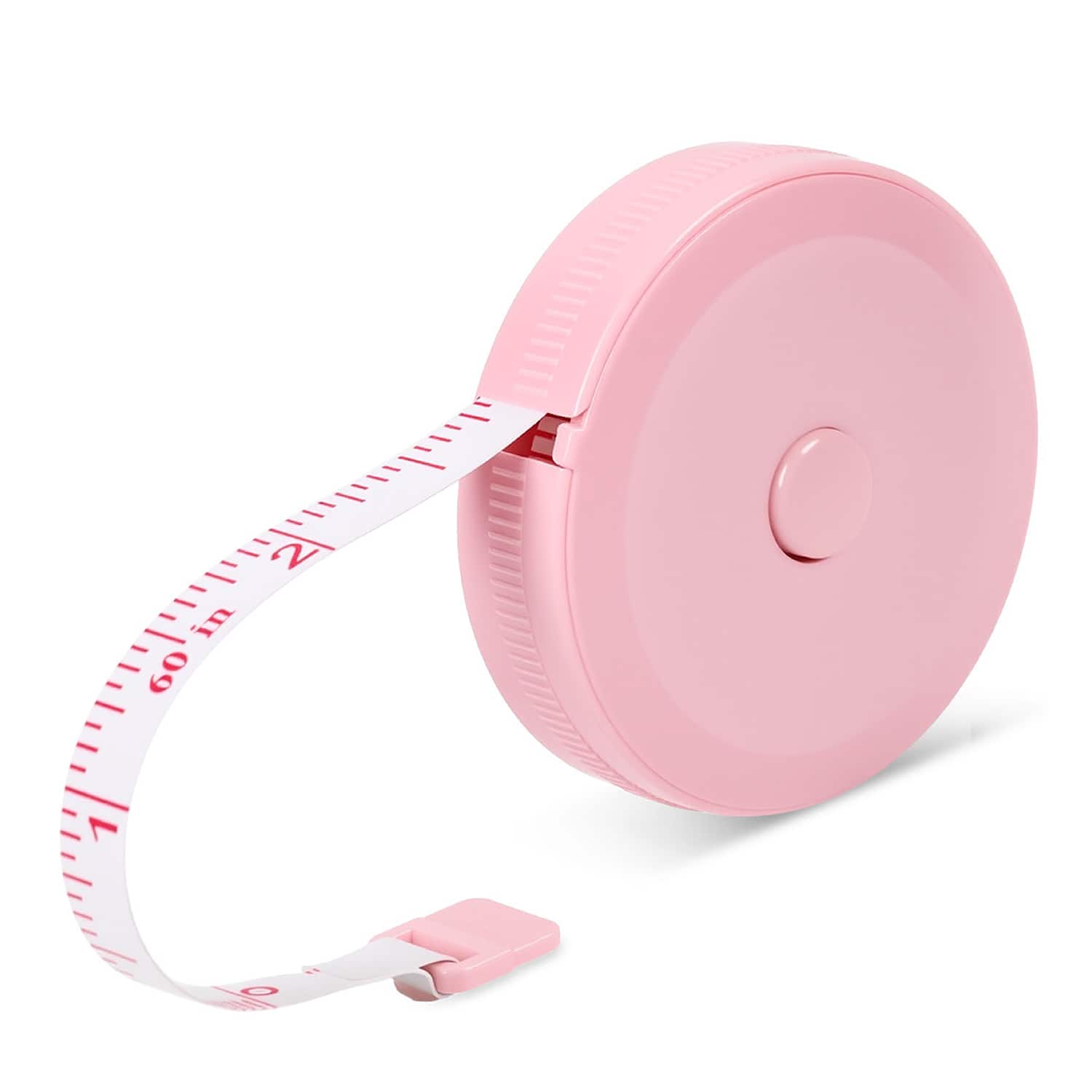 Garnen - 1x Body Measuring Tape Body Tape Measure 60" Flexible Retractable Measuring Tape Body Measurements Fabric Sewing - Pink