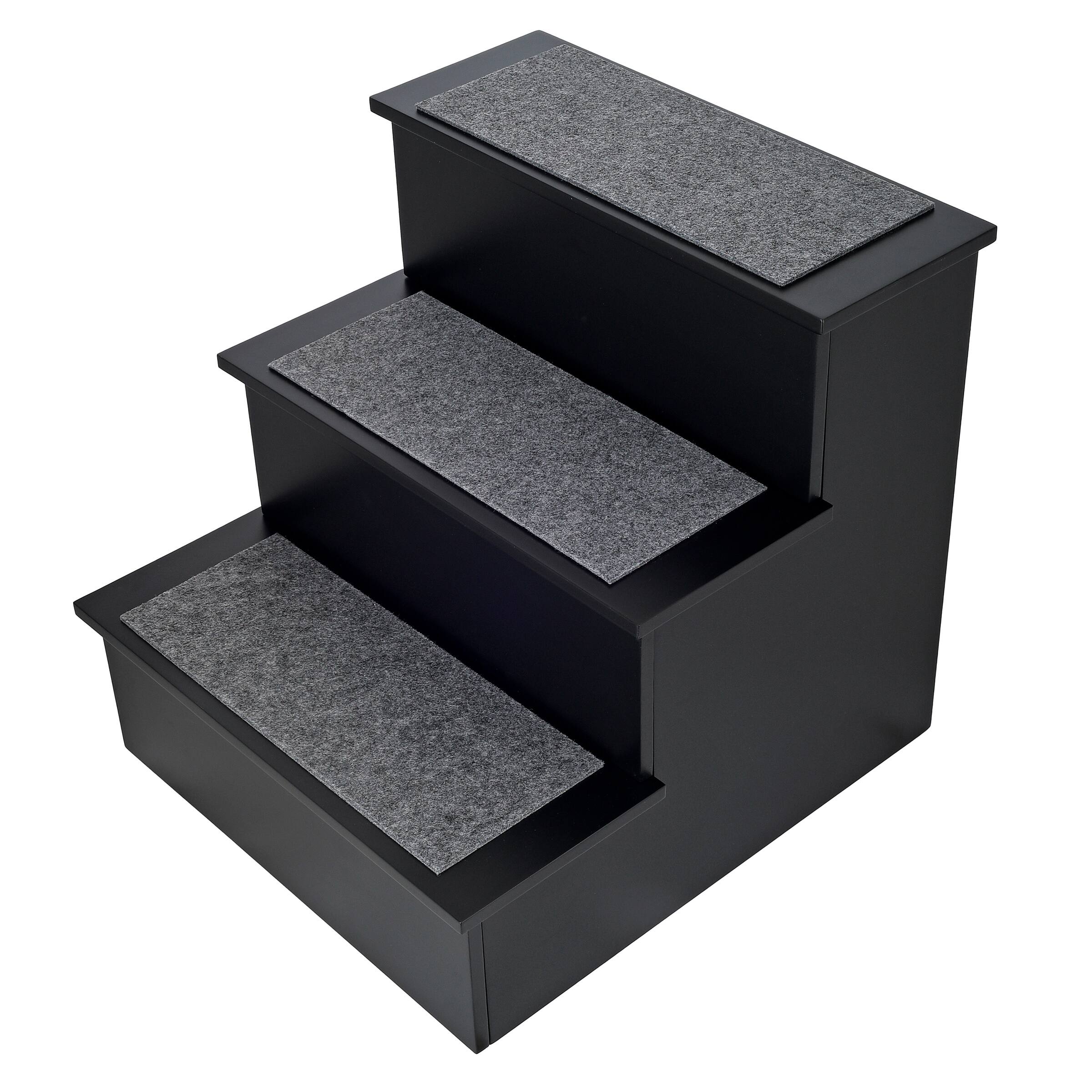 Alt View 1. AdirPet - Portable Dog Ramp Ladder Non-Slip 3-Step Pet Stairs - Black.