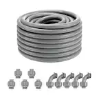 Front. VEVOR - 3/4-Inch Flexible Electrical Conduit, 100 ft, PVC Liquid-Tight Conduit Non-Metallic with 5 Straight - Gray.