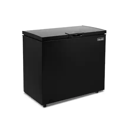 Front. NewAir - 7 Cu. Ft. Compact Chest Freezer in Black, Digital Temperature Control, Fast Freeze Mode, Self-Diagnostic System - Matte Black.