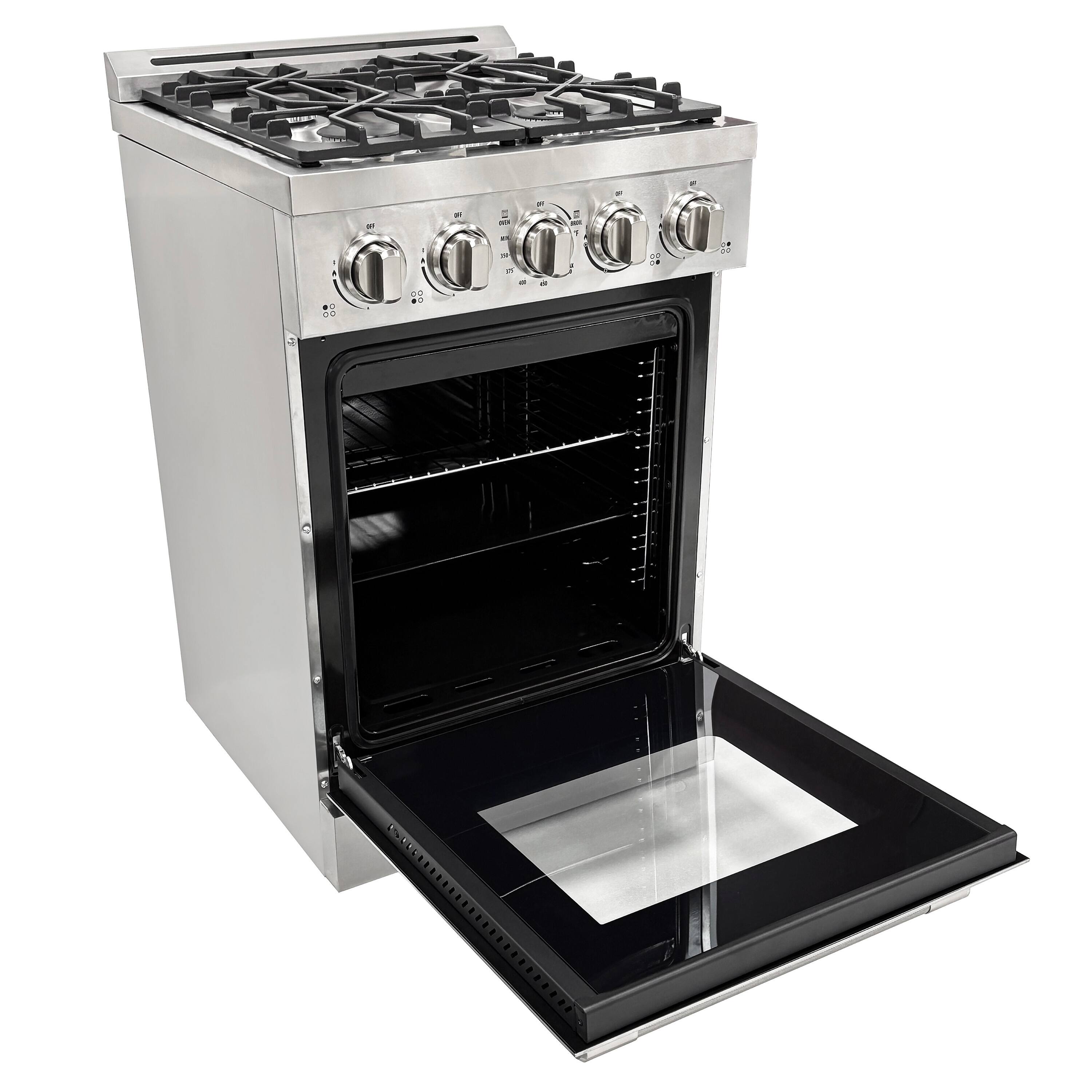 Alt View 5. Unique Appliances - Off-Grid 24 in. Wide 4 Burner 3.75 Cu. Ft. Freestanding LP Gas Range with Waist-High Broiler and Manual Clean - Stainless Steel.