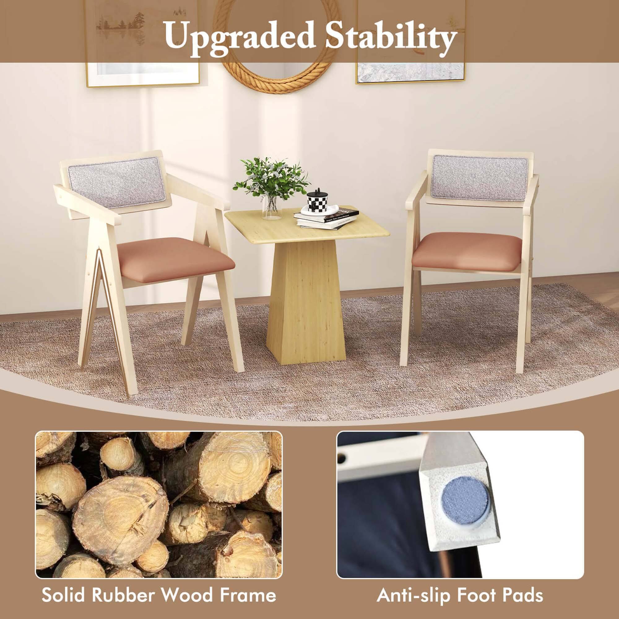 Upgraded Stability

Solid Rubber Wood Frame

Anti-slip Foot Pads
