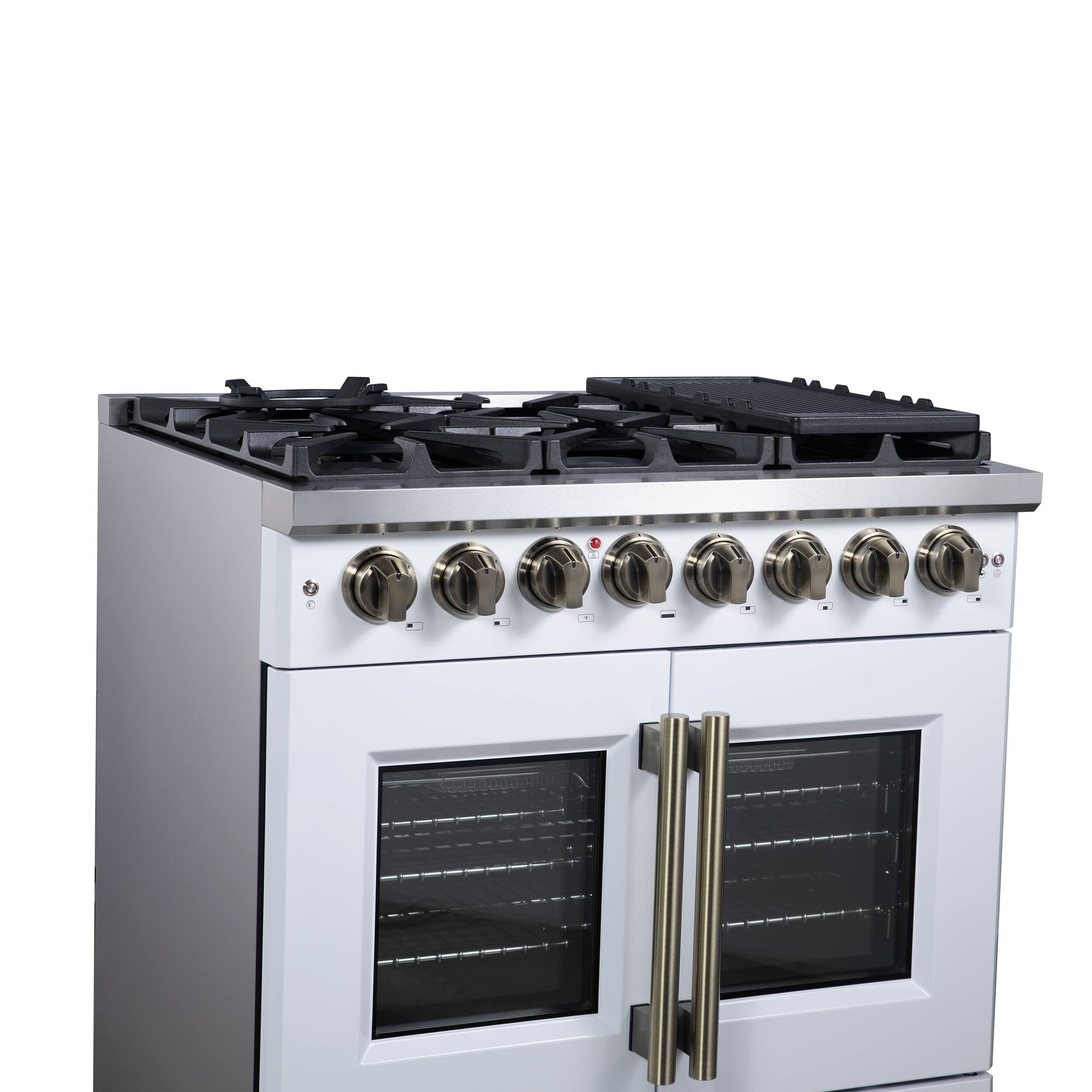 Alt View 5. Forno Appliances - Capriasca 5.36 Cu. Ft. Dual Fuel Range with French Door Design - White.
