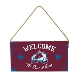 Evergreen Enterprises - Colorado Avalanche 6" x 11" Welcome Home Wood Wall Sign with Rope Hanger - Multicolor