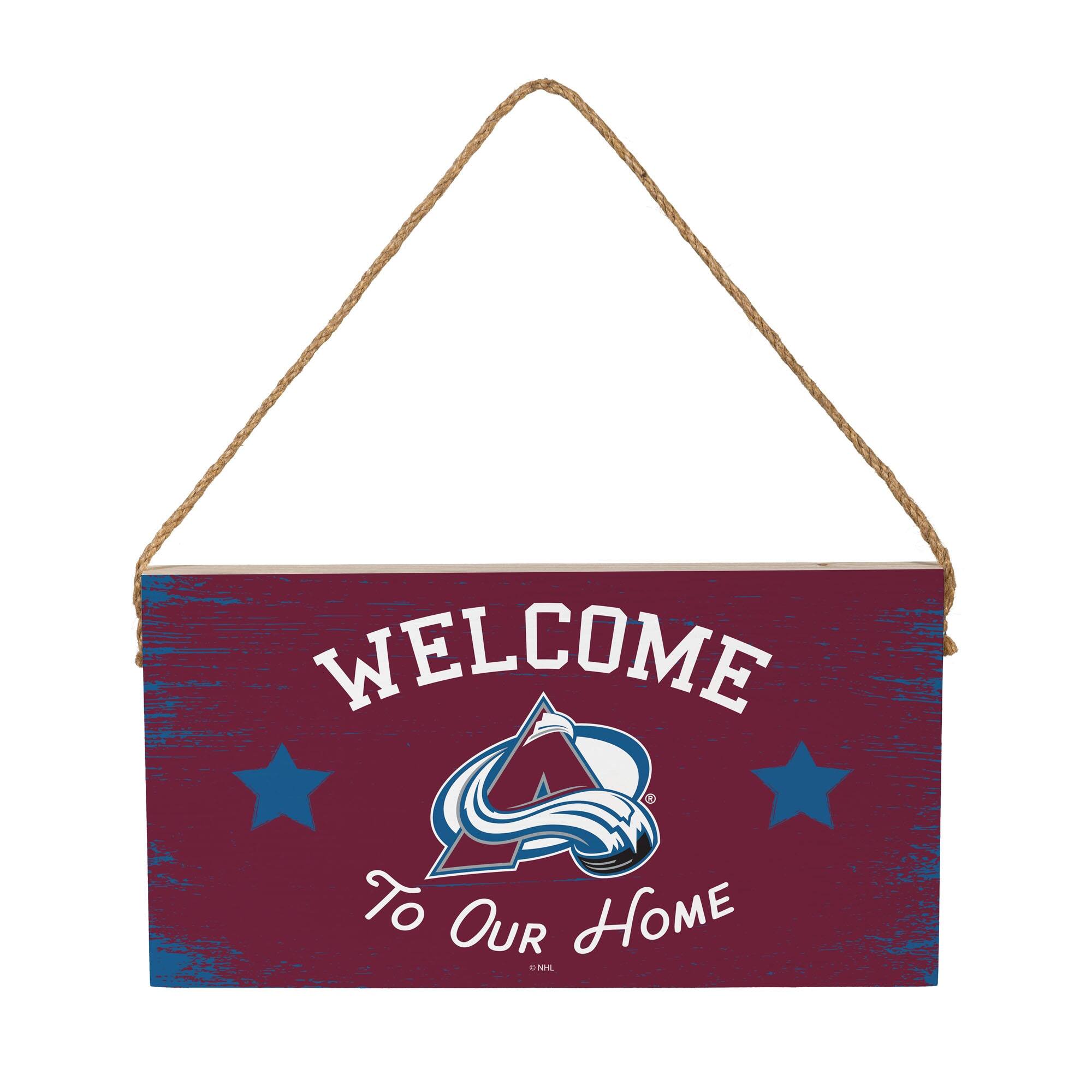 Colorado Avalanche 6" x 11" Welcome Home Wood Wall Sign with Rope Hanger