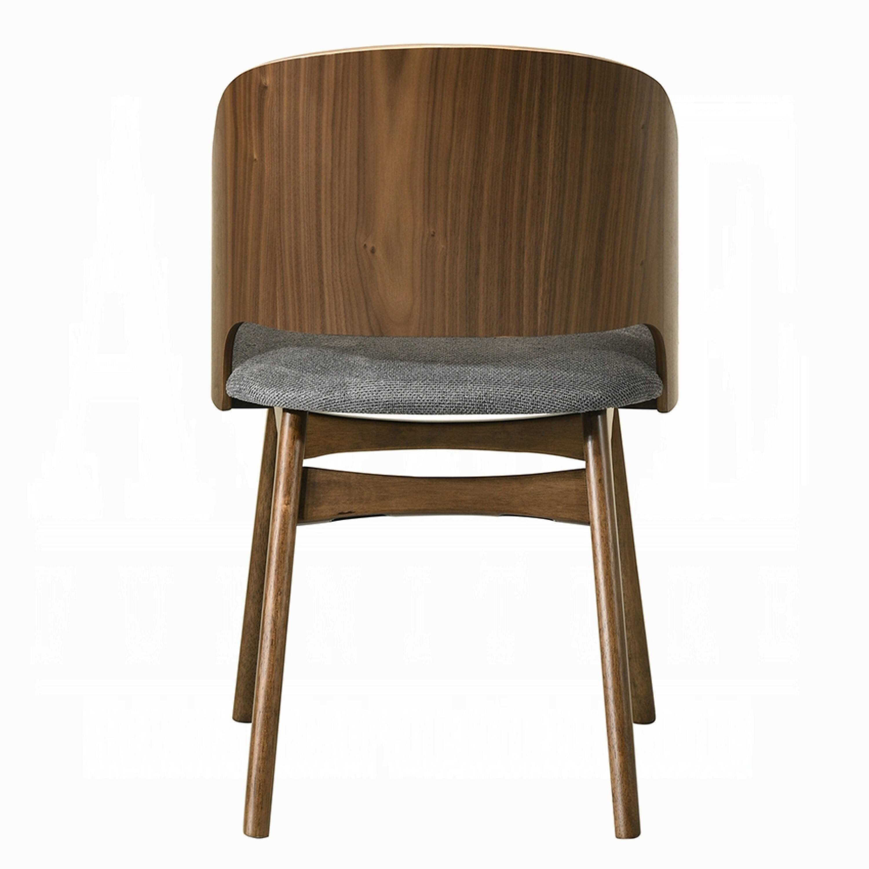 Alt View 3. Manhattan Lane - Dio Dining Side Chair Set of 2, Open Cut Curved Back, Walnut Brown - Gray, Dark Walnut Brown.