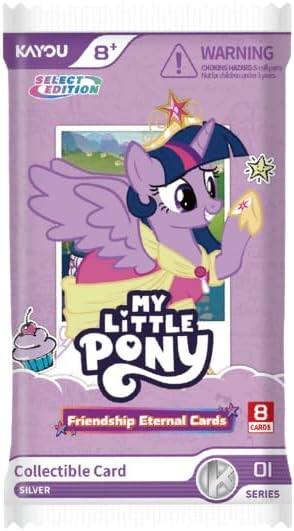 KAYOU 8+ SELECT EDITION  
WARNING! CHOKING HAZARD  
MY LITTLE PONY Eternal Cards  
8 Friendship CARDS  
Collectible Card SILVER I K SERIES