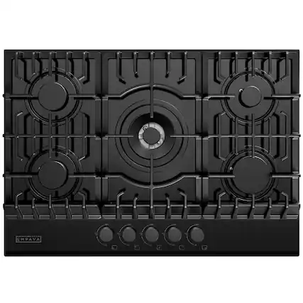 Front. Empava - 30 in. 5 Burners Recessed Gas on Glass Cooktop - Black.