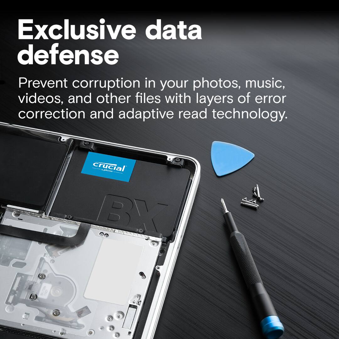 Exclusive Data Defense: Prevent corruption in your photos, music, videos, and other files with layers of error correction and adaptive read technology. Crucial BX500 - A.
