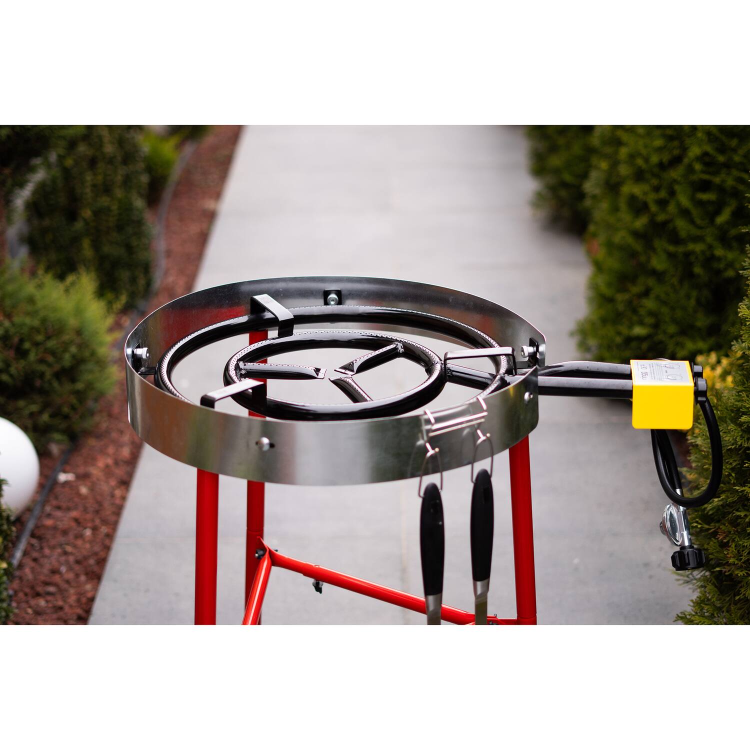 Angle. Ringg - Chef Series Pro Kit, Paella Pan, Dual Gas Burners, Stand for 20 Servings - Multicolored.