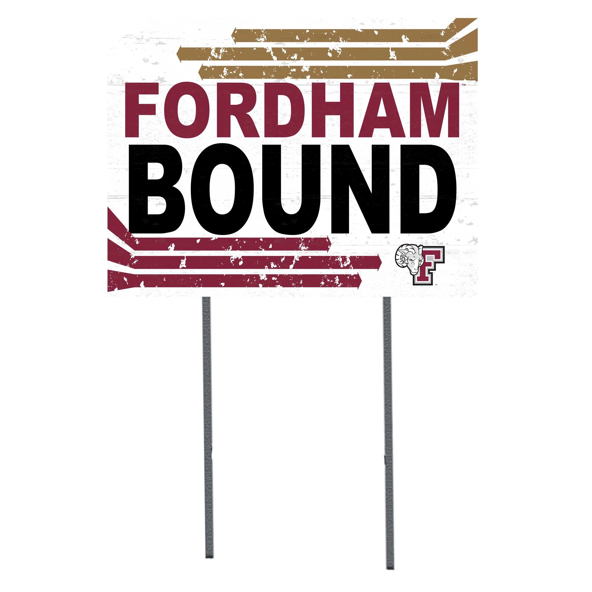 White Fordham Rams 18" x 24" Bound Yard Sign