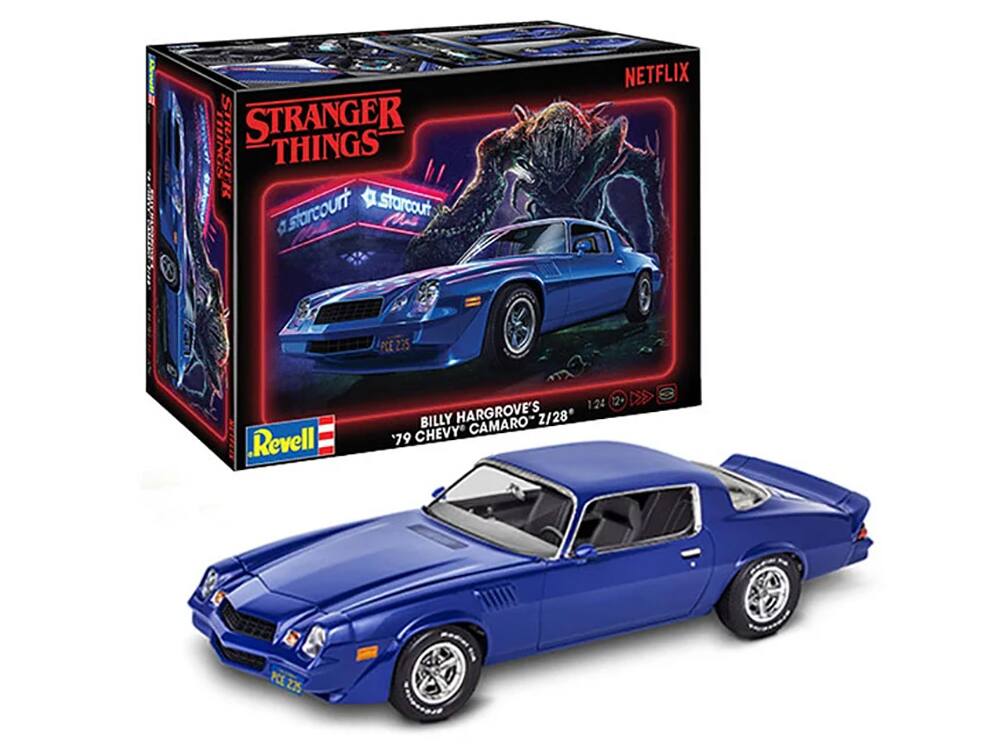 Sure, here is the corrected and grouped text from the image:

**Stranger Things**  
**Starcourt**  
**Netflix**  
**Revell**  
**Billy Hargrove's '79 Chevy Camaro Z/28**  
**PCL 275**