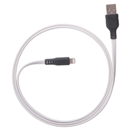 Ventev - Flat USB-A to Apple Lightning High Speed Tangle-Free 6 Foot Cable - White